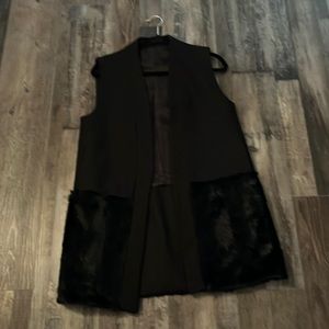Zara wool vest with faux fur.